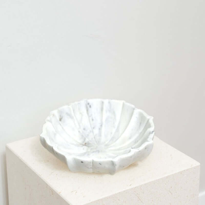 House of 9 Fiora Marble Bowl White