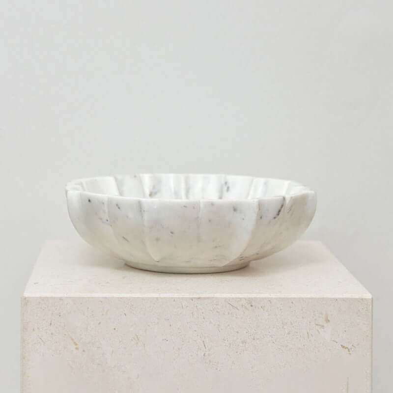 House of 9 Fiora Marble Bowl White